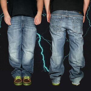 baggy 2000s y2k acid washed embroidered saint cross marc ecko jeans